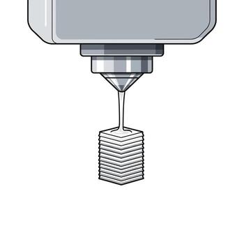 3D Printer Layering a Structure, Modern Tech vector