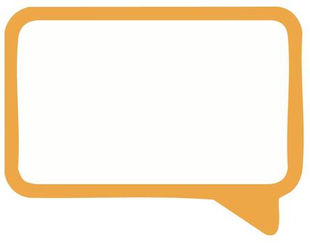 Rounded speech bubble orange frame simple minimal border design vector