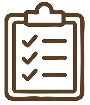 Autumn checklist icon with clipboard and mark lines vector