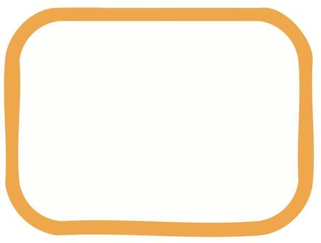 Rounded rectangle orange frame with simple outline minimal design vector