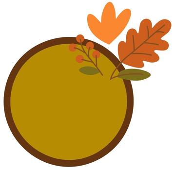 Circle autumn frame with leaf and branch thanksgiving design vector