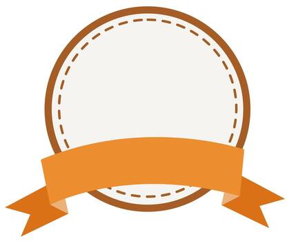 Round badge frame with ribbon and autumn color palette vector