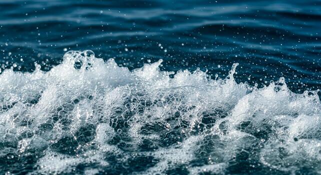 Ocean waves crashing creating a beautiful display of water and foam. photo
