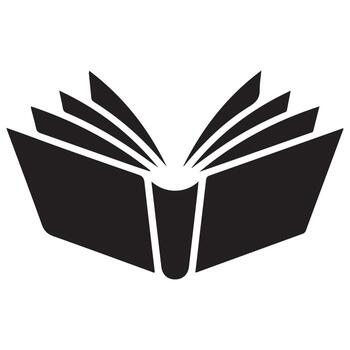 An open book icon on a white background vector