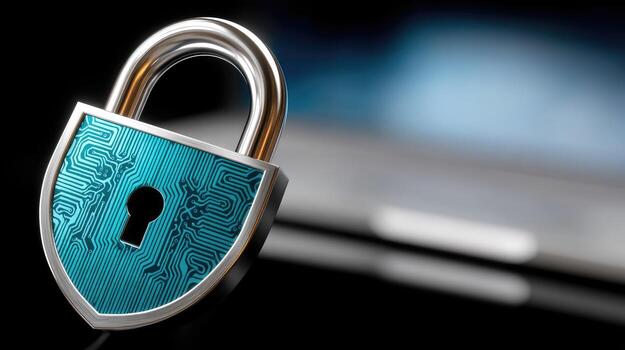 A padlock with a computer on it photo