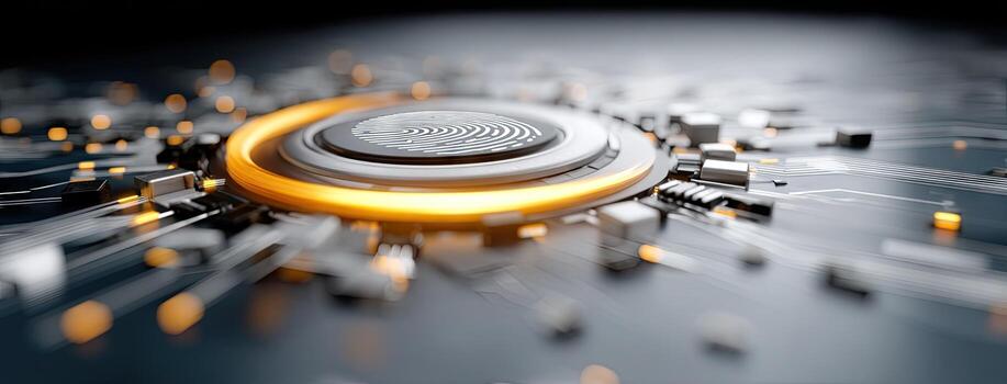 A close up of a fingerprint sensor on a circuit board photo