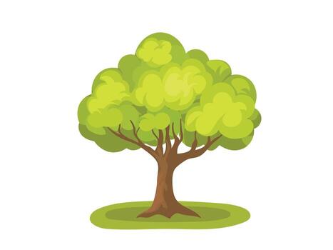 Simple flat style tree isolated on white background vector