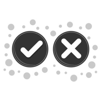 Check box list icons set, black isolated on white background vector