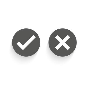 Check mark icon set in Different style , black confirm symbol, isolated on white background vector