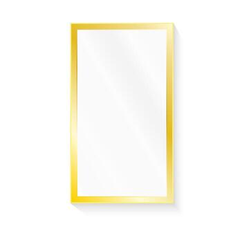 Vintage gold mirror frame on white background. Web design concept vector