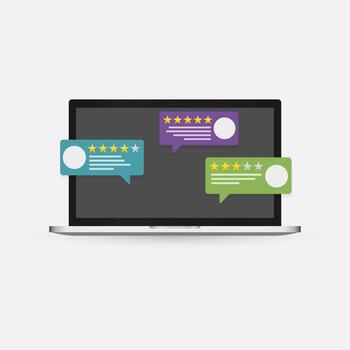 darse cuenta mensajes en computadora ordenador portátil con o ordenador personal con aprobado empujar notificación plano dibujos animados ilustración aislado, pantalla con en línea Nota o actualizado tarea moderno icono diseño vector