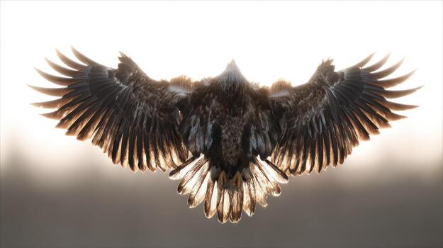 A large eagle with its wings spread out photo