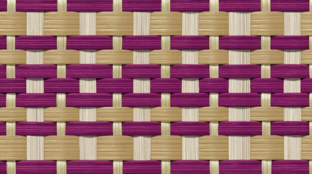 Abstract woven pattern with intersecting purple and beige lines texture background photo