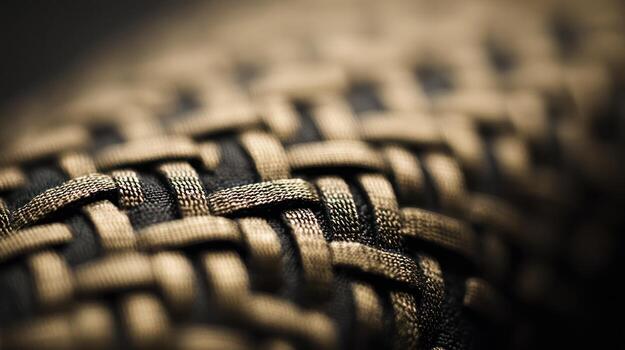 Close up of woven textile texture with detailed interlaced pattern photo
