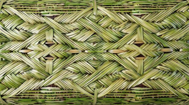 Detailed weave pattern -- with textured green and brown elements photo