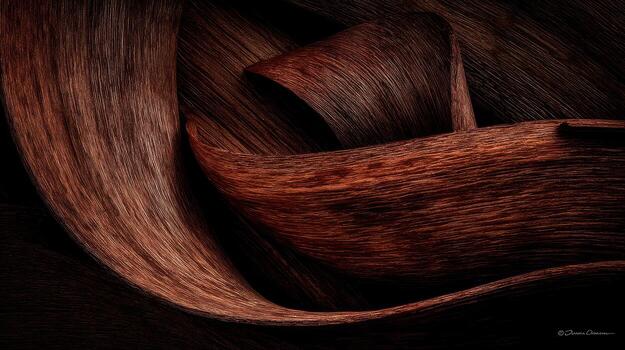 Abstract composition of textured brown swirls and curves artistic background photo