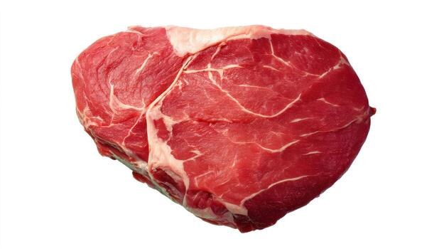 Fresh raw beef steak cut isolated on white background photo