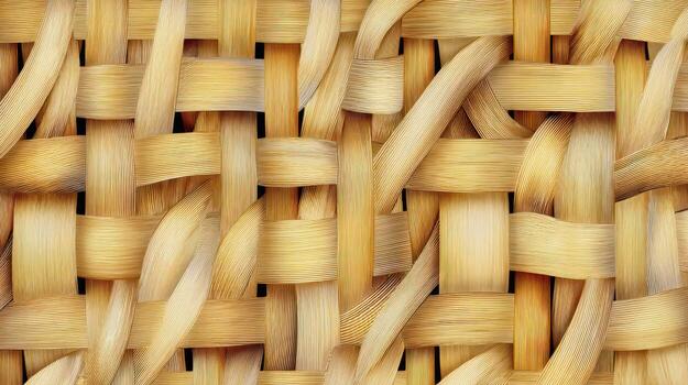 Woven texture close up view of interlaced natural fibers pattern photo