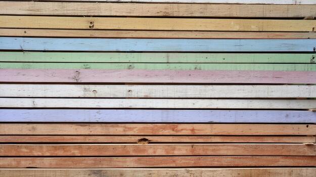 Colorful wooden planks horizontal lines and textured background photo