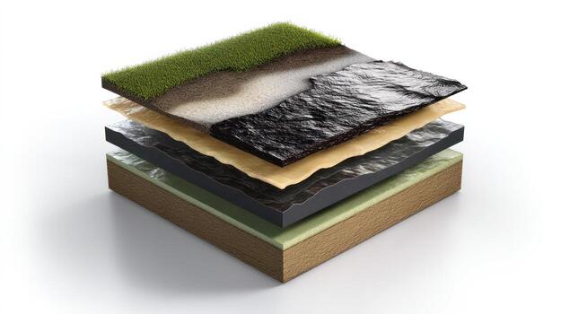 Cross sectional layers of environment represented in isolated cubes photo