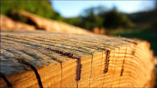 Detailed view of a wooden logs textured surface with natural patterns photo