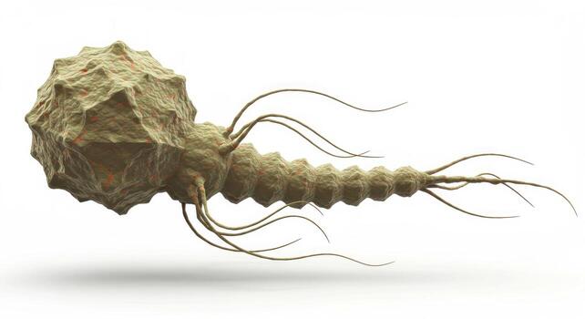 Abstract 3D Render of a Unique Microscopic Organism. photo