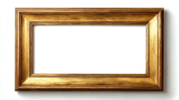 Elegant Gold Picture Frame with Ornate Detailing and Empty White Center for Custom Artwork photo