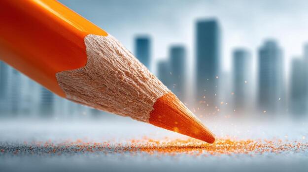 arquitectónico diseño lápiz punto creando ciudad horizonte Plano, urbano planificación, creativo dibujo, redacción y conceptual Arte foto