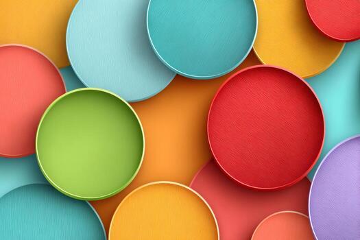 Colorful circular shapes creating abstract geometric pattern background photo