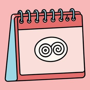 Scalable Graphic of Pastel Spiral Calendar Notebook vector
