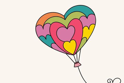 corazón globo con vistoso segmentos escalable gráfico vector