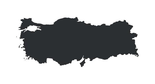 Precise Map of Turkey on Transparent Backdrop for Infographics and Geographic Presentations vector
