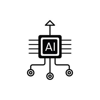 AI Data Technology Learning Icon Sign Design vector