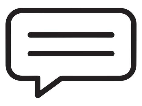 Outline of a speech bubble with a simple design silhouette vector