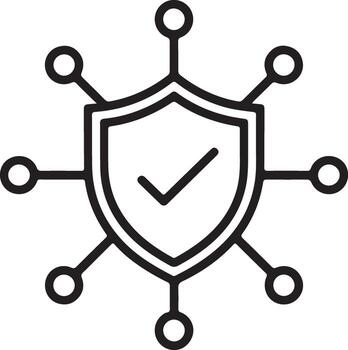 digital seguridad proteger con red conexiones y cheque marca icono vector