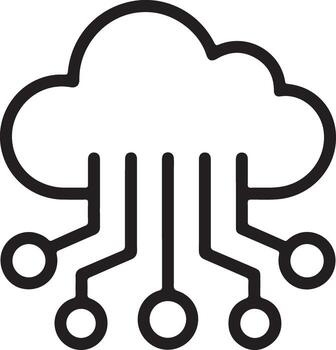 resumen nube informática icono representando digital tecnología y datos transferir vector