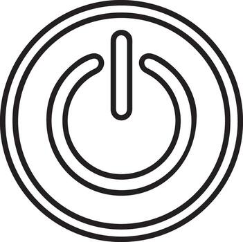 Simple black and white power button icon on a white background vector