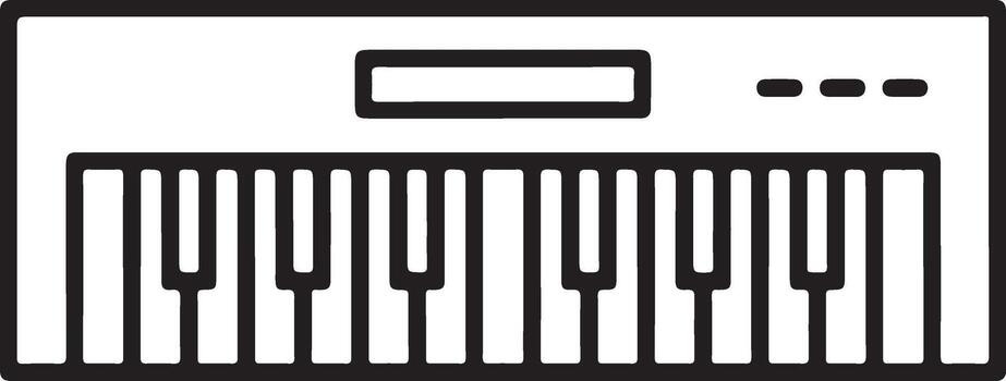 Simple outline drawing of a modern electronic keyboard with black and white keys vector