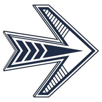 Stylized geometric arrow design with chevron patterns pointing rightward vector