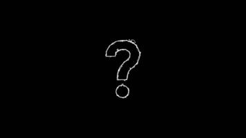 Animated glowing question mark symbol transition and background loop video