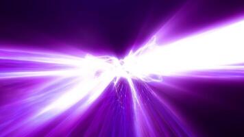 A flowing wave of glowing purple and pink particles forms a dynamic neural network with light. An abstract digital background, perfect for themes related to technology, data, artificial video