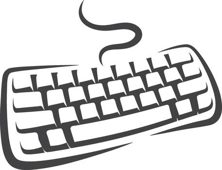 Minimalist computer keyboard line art design vector