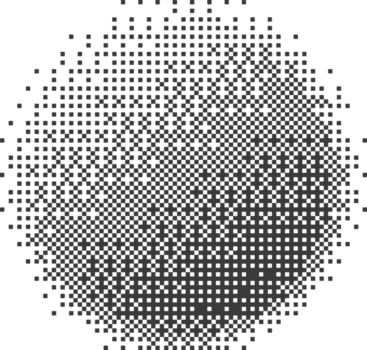 píxel circulo con trama de semitonos efecto. mapa de bits estético redondo forma para de moda 2000 diseño. digital resumen radial cifra. geométrico gráfico con vacilar gradación. png