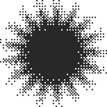 Pixel star with halftone effect. Bitmap aesthetic shape for trendy 2000s design. Digital abstract figure. Geometric twinkle. png