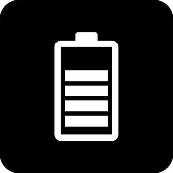 Icon Battery 4 Alert Black Square, simple line for UI UX design. Symbol for website and mobile app interface and navigation button vector
