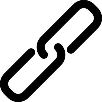 Black Square Link Icon, simple line for UI UX design. Symbol for website and mobile app interface and navigation button vector