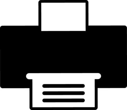 Black Square Printer Icon, simple line for UI UX design. Symbol for website and mobile app interface and navigation button vector