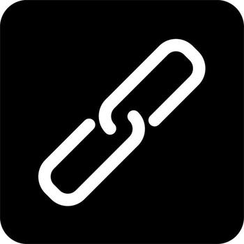 A link icon on a black square button vector