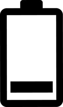 Icon Battery 1 Alert, simple line for UI UX design. Symbol for website and mobile app interface and navigation button vector