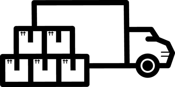 Icon Volume Boxes for Delivery, simple line for UI UX design. Symbol for website and mobile app interface and navigation button vector